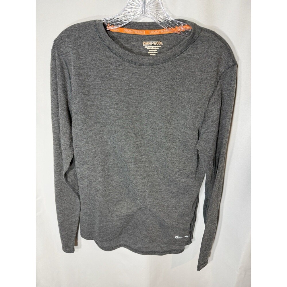 Omni-Wool Shirt Men's Medium Gray Long Sleeve Base Layer Thermal Top Crewneck
